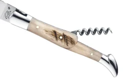 Couteau pliant Laguiole GILLES 8632 manche corne de bélier 12cm avec tire bouchon