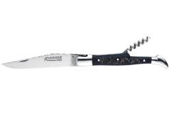 Couteau pliant Laguiole GILLES 8692 manche corne de buffle brute 12cm avec tire-bouchon