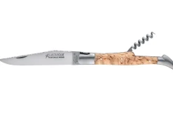 Couteau pliant Laguiole GILLES 8642 manche en bois de bouleau 12cm avec tire-bouchon