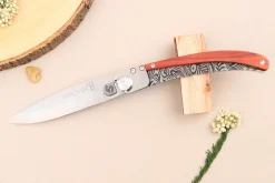 Couteau pliant Le Coq Français Tropical Red Heart artisanal manche bois rouge 11,5cm + étui