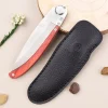 Couteau pliant Le Coq Français Bordeaux Red Heart artisanal manche bois rouge 11,5cm + étui