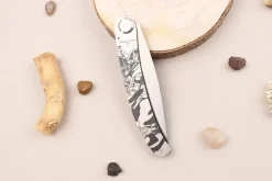 Couteau pliant Le Coq Français Napoléon Ier artisanal manche bois de violette 11,5cm + étui