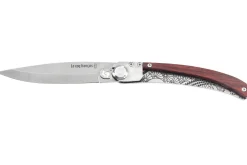 Couteau pliant Le Coq Français Tokyo Red Heart artisanal manche bois rouge 11,5cm + étui