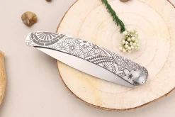 Couteau pliant Le Coq Français Tokyo Red Heart artisanal manche bois rouge 11,5cm + étui