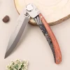 Couteau pliant Le Coq Français Soleil Levant Red Heart artisanal manche bois rouge 11,5cm + étui