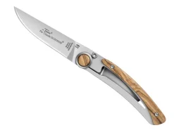Couteau pliant Le Thiers Liner Lock Claude Dozorme bois d'olivier 10,5cm