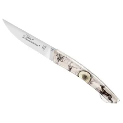 Couteau pliant Le Thiers Verrou Claude Dozorme manche bois de cerf 12cm