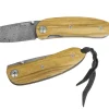 Couteau pliant LionSteel Mini acier damas manche olivier 8cm