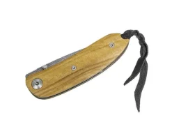 Couteau pliant LionSteel Mini acier damas manche olivier 8cm