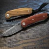 Couteau pliant LionSteel Mini acier damas manche bois de santos 8cm