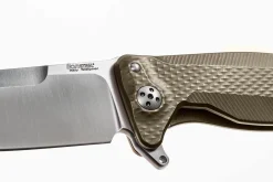 Couteau pliant LionSteel SR11 manche titanium 12cm pic brise-vitre + étui cuir