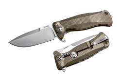 Couteau pliant LionSteel SR11 manche titanium 12cm pic brise-vitre + étui cuir