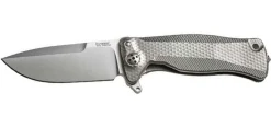 Couteau pliant LionSteel SR11 manche titanium 12cm pic brise-vitre + étui cuir