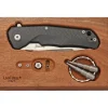 Couteau pliant LionSteel Tre manche 10cm + coffret bois