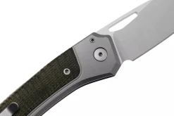 Couteau pliant LionSteel Twain TW-GYCVG manche 10,5cm en titanium gris et micarta vert