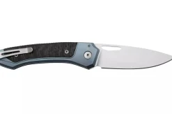 Couteau pliant LionSteel Twain TW-BLCF manche 10,5cm en titanium bleu et fibres de carbone