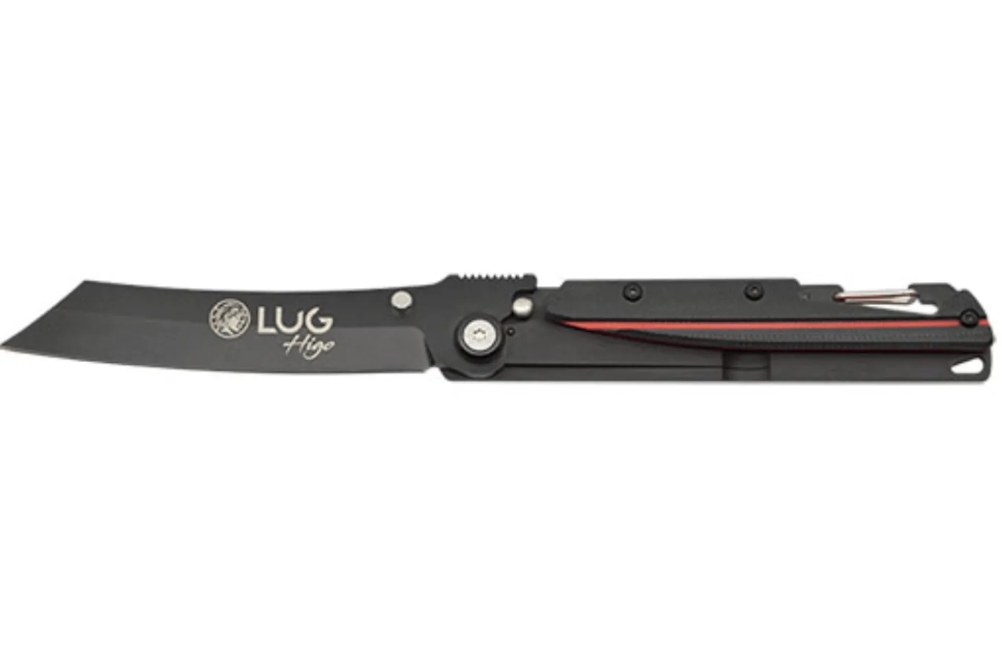 Couteau pliant LUG Higo Titanium LUSP3THRB manche en acier et G10 noir et rouge 11cm
