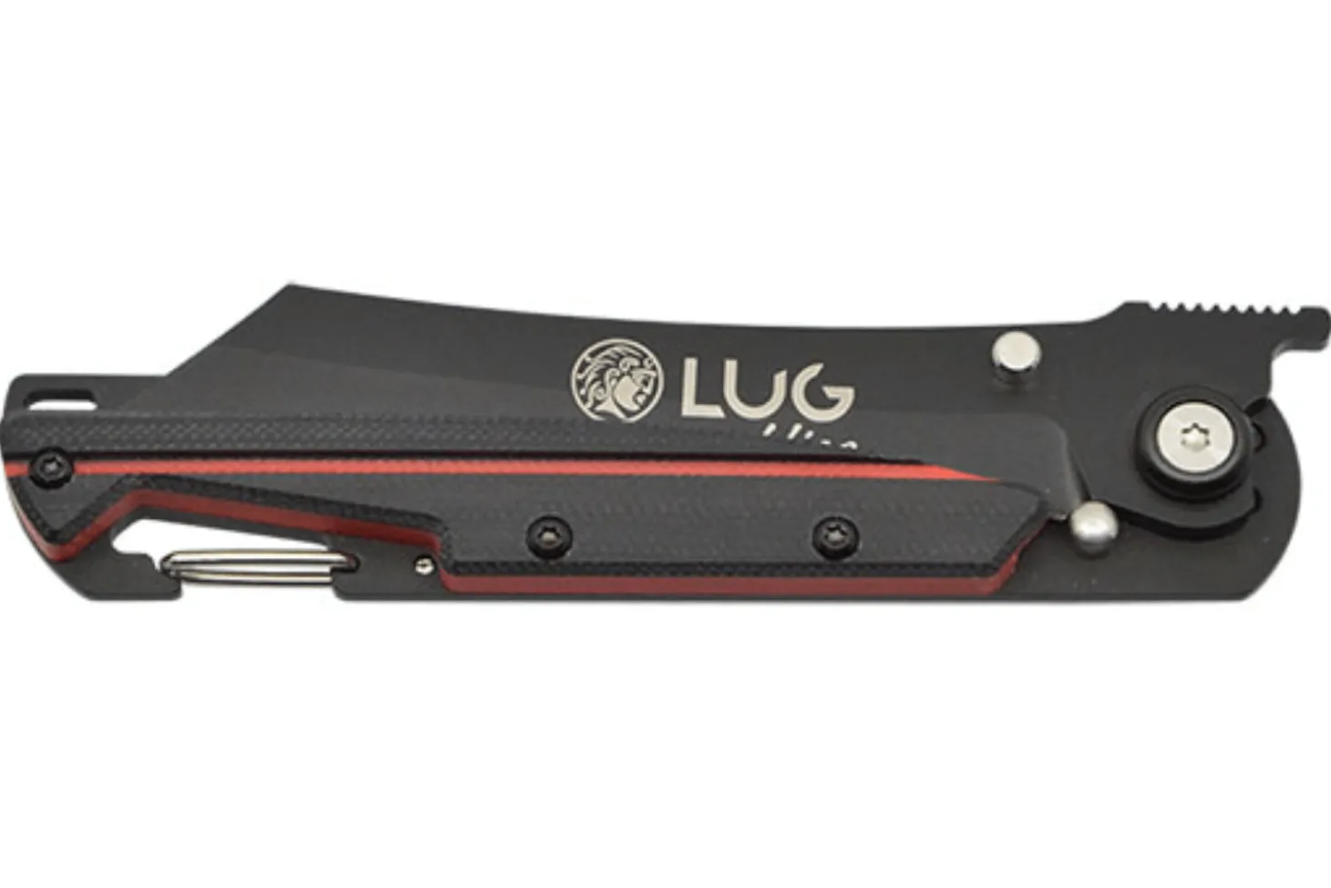 Couteau pliant LUG Higo Titanium LUSP3THRB manche en acier et G10 noir et rouge 11cm