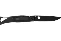 Couteau pliant Lug SP1TBB noir mat et bleu black titanium 11cm avec clip