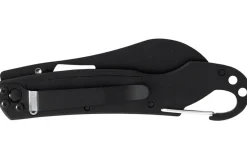 Couteau pliant LUG SP2TB noir manche en G10 et acier 11,6cm avec mousqueton