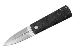 Couteau pliant Maserin DAGA 372.N manche en fibre de carbone et titanium marbrée noir 9,5cm