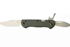 Couteau pliant multifonction Benchmade Weekender 317 double lame manche micarta/aluminium gris 9cm avec décapsuleur