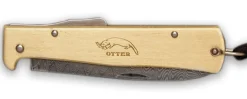 Couteau pliant OTTER Mercator acier damas 256 couches manche laiton 11cm