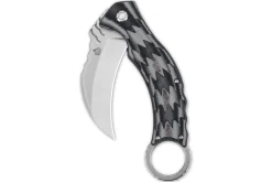Couteau pliant QSP Eagle 120E karambit manche en G10 gris et noir 13,6cm