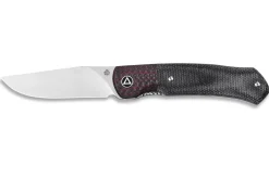 Couteau pliant QSP Gannet 137A manche en carbone et micarta noir et rouge 11,4cm