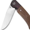 Couteau pliant QSP Gannet 137B manche en fibre de carbone et micarta noir/marron 11,4cm
