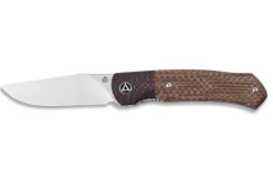 Couteau pliant QSP Gannet 137B manche en fibre de carbone et micarta noir/marron 11,4cm