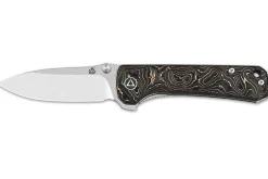 Couteau pliant QSP Hawk 131T manche en carbone incrusté de cuivre 10,5cm noir/bronze