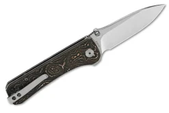 Couteau pliant QSP Hawk 131T manche en carbone incrusté de cuivre 10,5cm noir/bronze