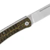 Couteau pliant QSP Hedgehog 142C manche en fibre de carbone noir et or 9,5cm