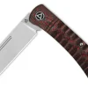 Couteau pliant QSP Hedgehog 142D manche en fibre de carbone noir et rouge 9,5cm