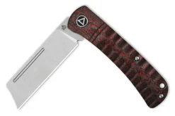Couteau pliant QSP Hedgehog 142D manche en fibre de carbone noir et rouge 9,5cm