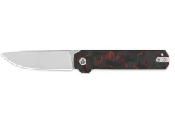 Couteau pliant QSP Lark 144D manche en carbone/G10 noir et rouge 10,8cm
