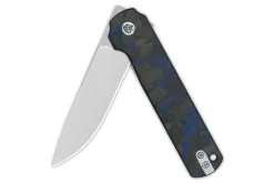 Couteau pliant QSP Lark 144E manche carbone/G10 noir et bleu 10,8cm