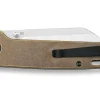 Couteau pliant QSP Penguin 130F manche en laiton stonewashed marron 10,2cm