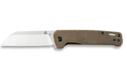 Couteau pliant QSP Penguin 130F manche en laiton stonewashed marron 10,2cm