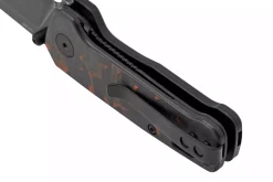 Couteau pliant QSP Penguin Mini 130XSE2 manche en carbone et G10 noir et rouge 8,2cm
