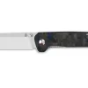 Couteau pliant QSP Penguin 130TBL manche en carbone/G10 noir et bleu 10,2cm