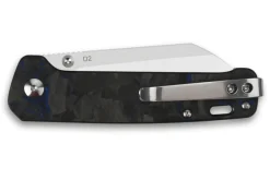 Couteau pliant QSP Penguin 130TBL manche en carbone/G10 noir et bleu 10,2cm