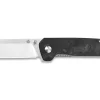 Couteau pliant QSP Penguin 130T manche en micarta noir motif charbon de bois 10,2cm