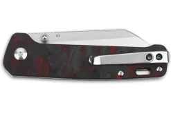 Couteau pliant QSP Penguin 130TRD manche en fibre de carbone noir et rouge 10,2cm