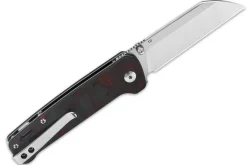 Couteau pliant QSP Penguin 130TRD manche en fibre de carbone noir et rouge 10,2cm