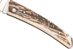 Couteau pliant Salamandra manche corne de cerf 9cm avec passe-lanière