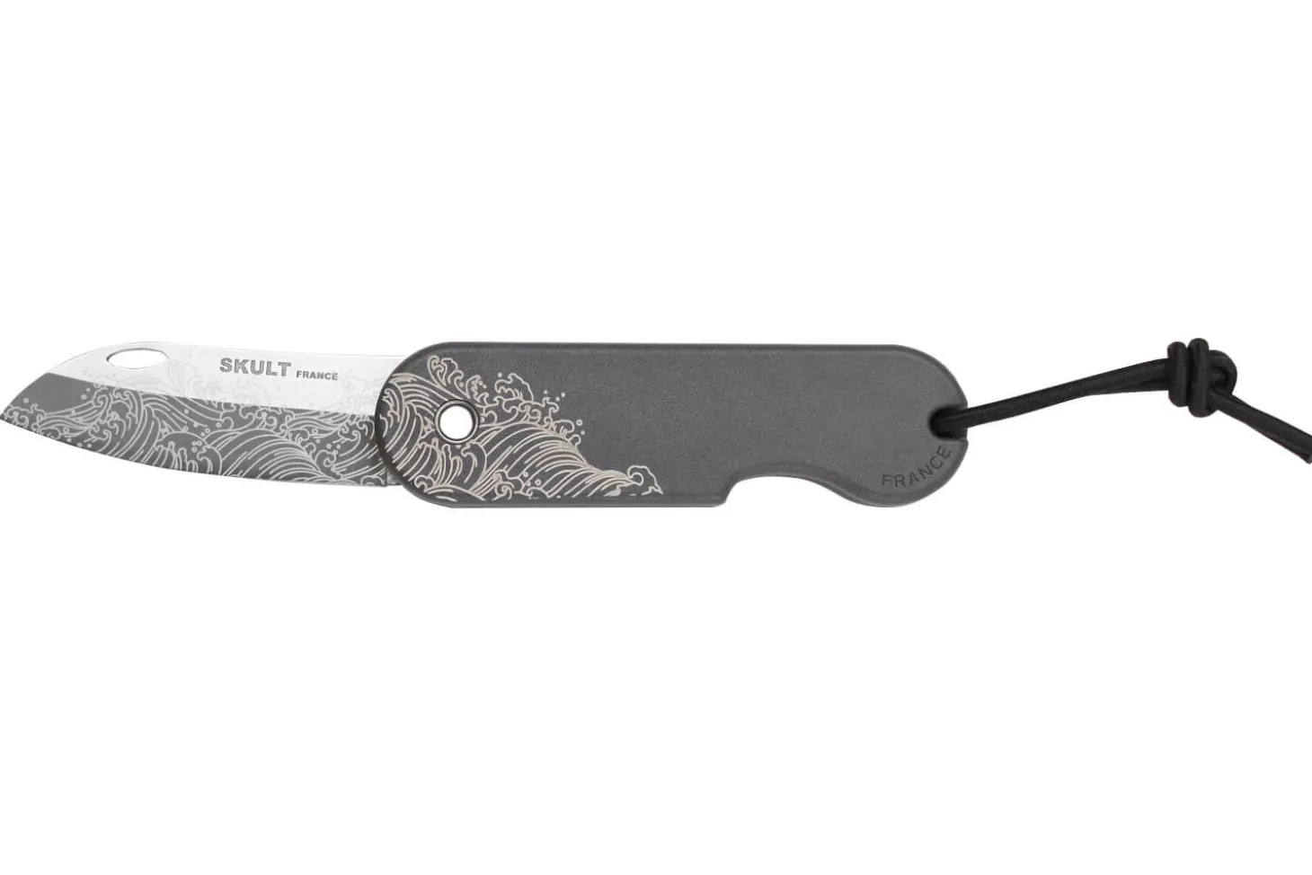 Couteau pliant Skult français éco-responsable La Vague manche gris 10cm