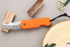 Couteau pliant Skult français éco-responsable Le Tatoué manche orange 10cm