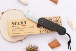 Couteau pliant Skult français éco-responsable Les Fonds Marins manche noir 10cm